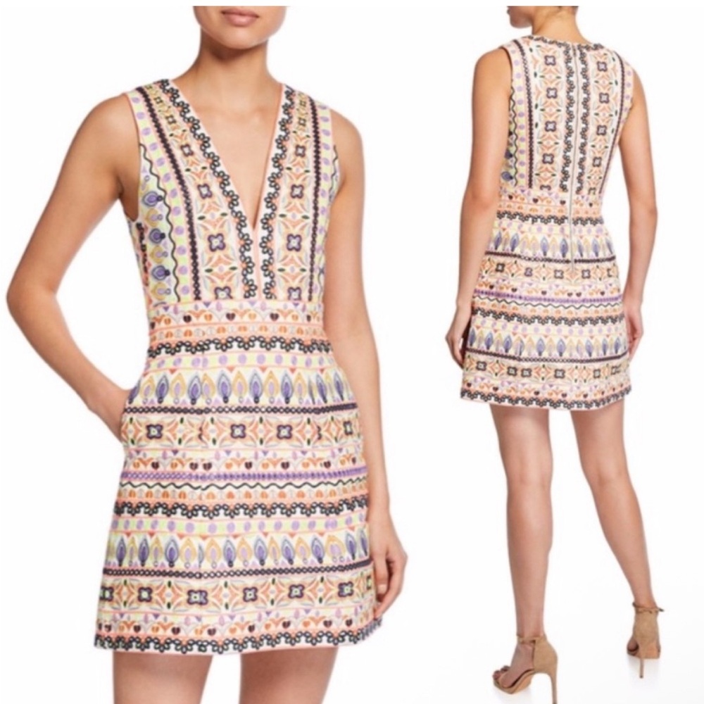Alice + Olivia Multicolor Patterned Mini Dress - image 1